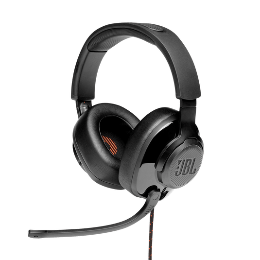 JBL Quantum 300 gaming headset front view with detachable boom mic