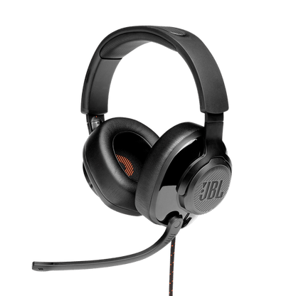 JBL Quantum 300 gaming headset front view with detachable boom mic