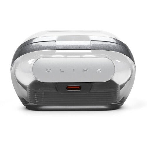 JBL SoundGear Clips Kenya charging case rear view showing the charging port