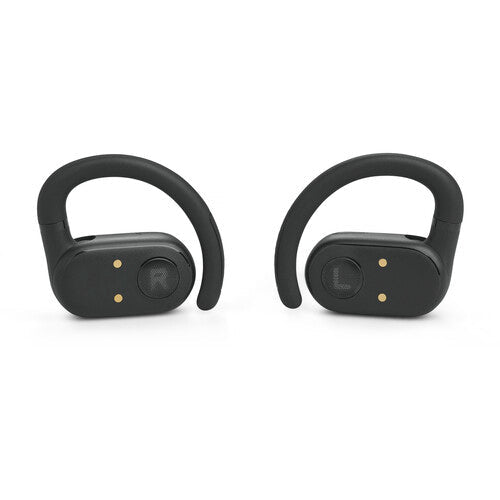 JBL Soundgear Sense earbuds Kenya, pair of black earbuds showing the inner speaker sides.