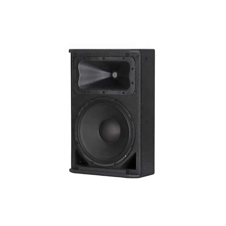 JBL SRX712M stage monitor Kenya upright cabinet showing 12-inch woofer and compression driver horn, no grille internal view