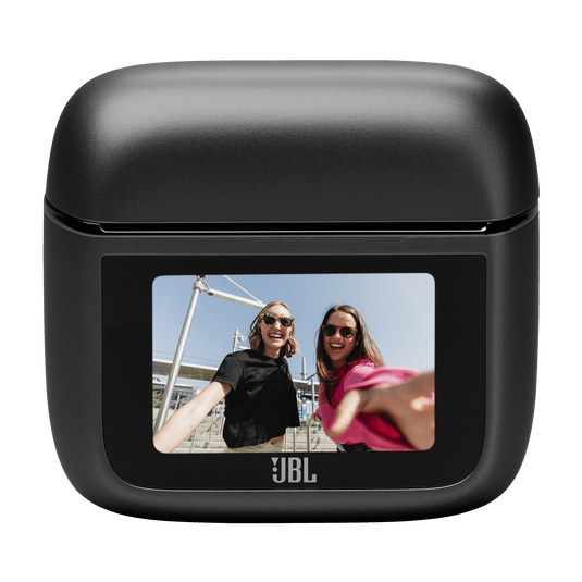 JBL Tour Pro 3 Kenya true wireless earbuds front view with Smart Case touchscreen display