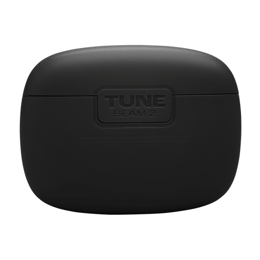 JBL Tune Beam 2 Kenya closed charging case rear view showing Tune Beam 2 embossed model name label`