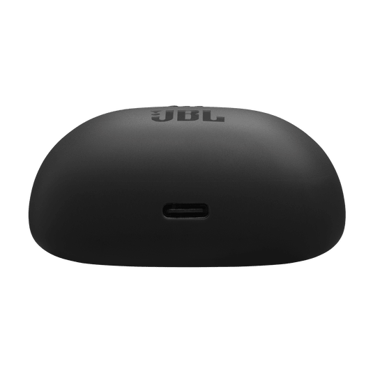 JBL Tune Beam 2 Kenya charging case bottom view showing USB-C charging port and JBL logo on top
