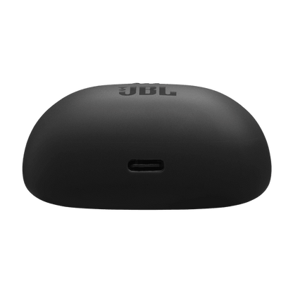 JBL Tune Beam 2 Kenya charging case bottom view showing USB-C charging port and JBL logo on top