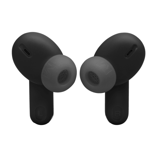 JBL Tune Beam 2 Kenya both earbuds front-facing view showing stem design, touch controls and JBL branding