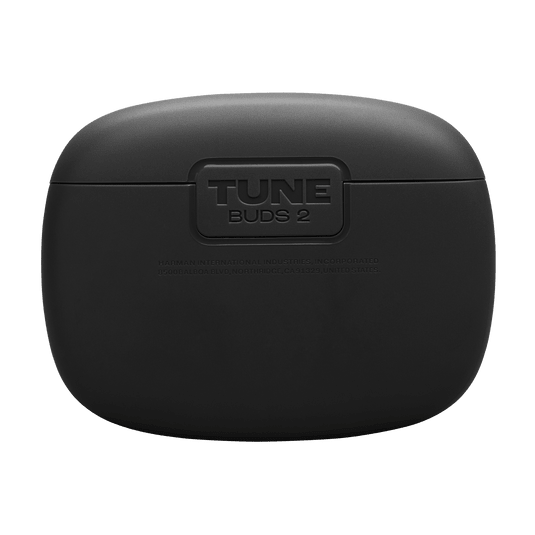 JBL Tune Buds 2 Kenya charging case back view with Tune Buds 2 model name embossed