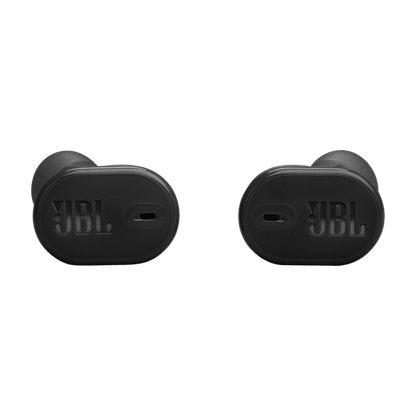 JBL Tune Buds 2 Kenya black earbuds front view showing eartip and driver housing