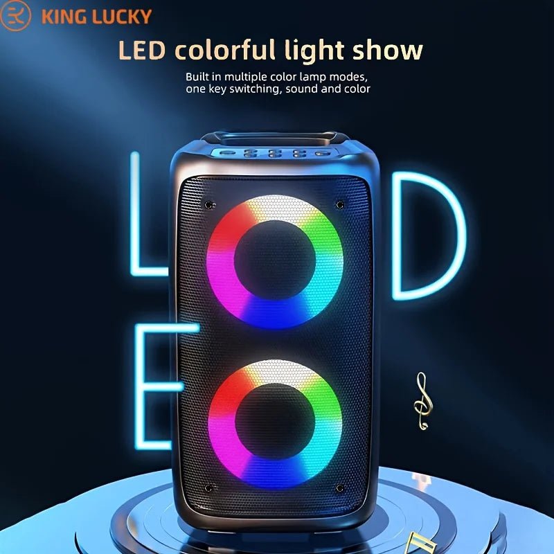 Kinglucky Bluetooth speaker Kenya LED colorful light show with dual RGB rings illuminated in full color