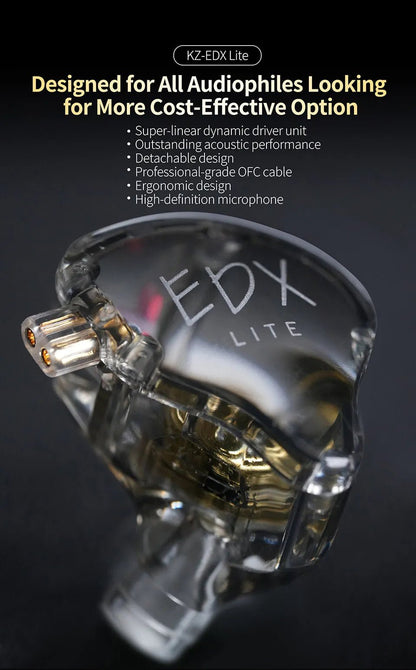 KZ EDX Lite Hi - Fi In - Ear Earphones – Bass Stereo Monitor Earbuds for Music, Gaming & Stage Performance - ZAMAR AUDIO SOLUTIONS