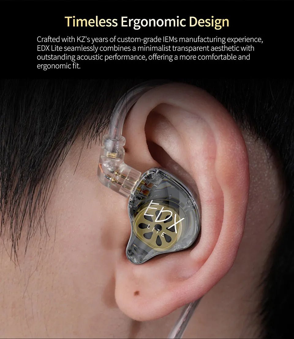 KZ EDX Lite Hi - Fi In - Ear Earphones – Bass Stereo Monitor Earbuds for Music, Gaming & Stage Performance - ZAMAR AUDIO SOLUTIONS