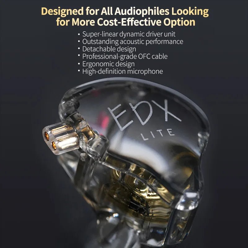 KZ EDX Lite Hi - Fi In - Ear Earphones – Bass Stereo Monitor Earbuds for Music, Gaming & Stage Performance - ZAMAR AUDIO SOLUTIONS