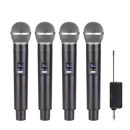LEEDOAR Dual Channels UHF Wireless Microphone Set – Handheld Fixed Frequency Dynamic Mic for Karaoke, Weddings, Parties, Church & TV Show - ZAMAR AUDIO SOLUTIONS