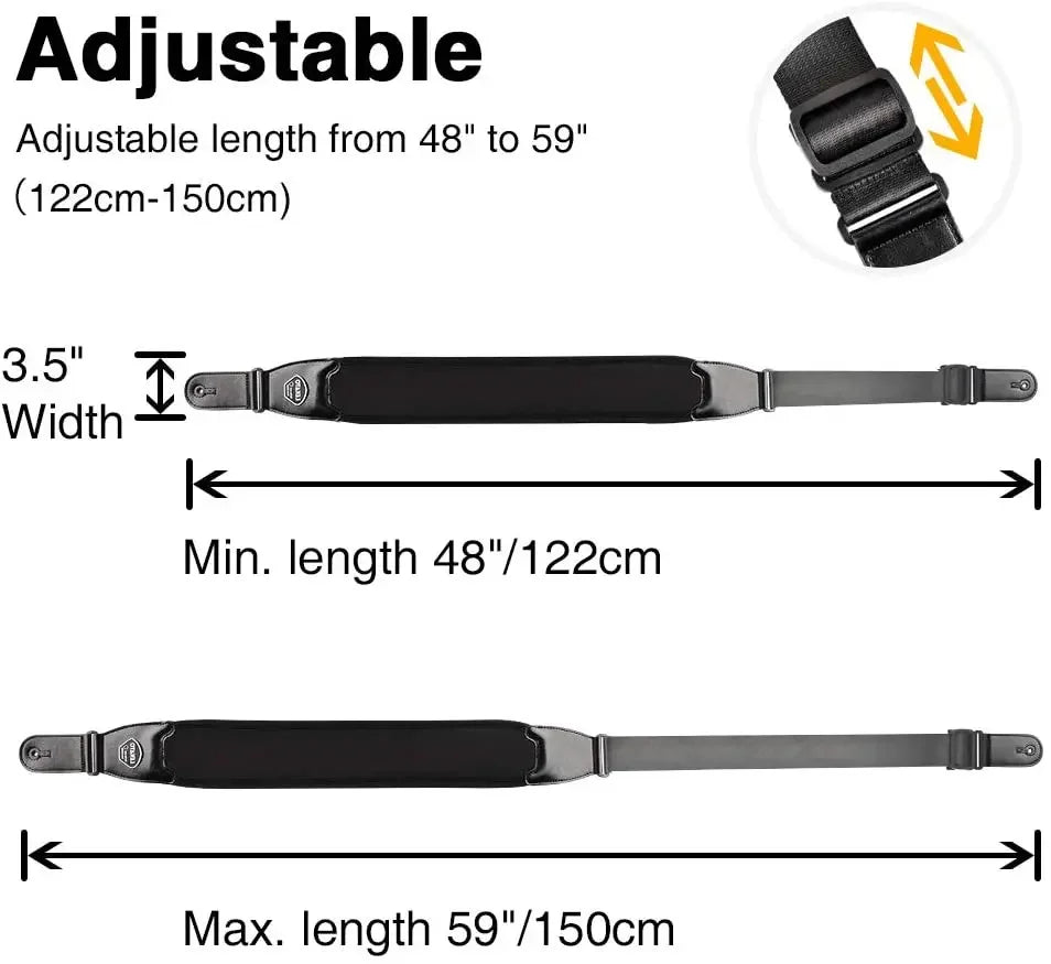 LEKATO Adjustable Guitar Strap – 3.5" Wide, Comfortable Non - Slip Shoulder Pad, 3D Sponge Padding with 6 Picks - ZAMAR AUDIO SOLUTIONS