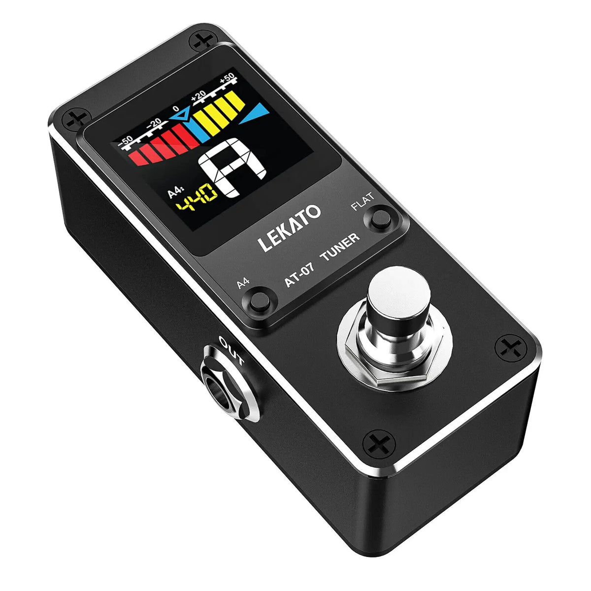 LEKATO AT-07 Tuner Pitch Guitar Effect Pedal – Chromatic Tuning, True Bypass, 9V for Guitar, Bass, Violin, Ukulele - ZAMAR AUDIO SOLUTIONS