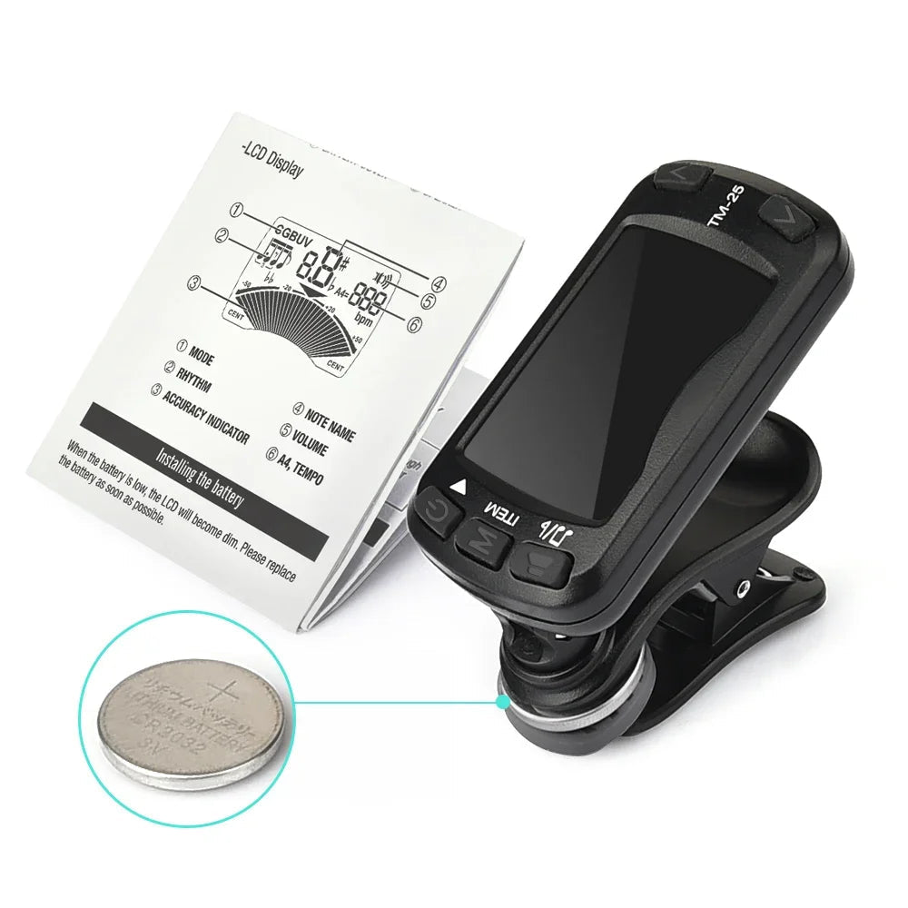 LEKATO Clip-On Tuner – 3-in-1 Digital Tuner, Metronome, Tone Generator for Guitar, Bass, Ukulele, Violin, Bright LCD Display - ZAMAR AUDIO SOLUTIONS