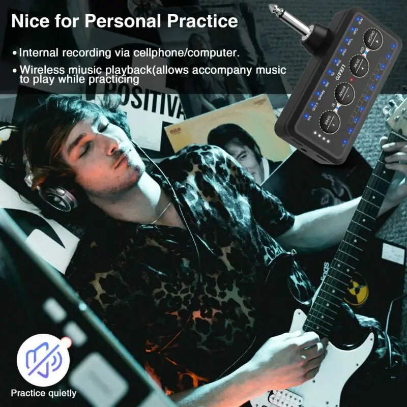 LEKATO Electric Guitar Effect Pedal Headphone Mini Amplifier – Distortion Effect, Rechargeable Battery, AUX - In, Portable Combo Amp PA - 1 - ZAMAR AUDIO SOLUTIONS