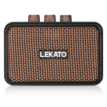 LEKATO Mini Electric Guitar Amplifier – Dual Speakers, 5W Rechargeable Bluetooth Amp with Clean and Overdrive Effects, Retro Design - ZAMAR AUDIO SOLUTIONS