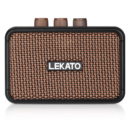 LEKATO Mini Electric Guitar Amplifier – Dual Speakers, 5W Rechargeable Bluetooth Amp with Clean and Overdrive Effects, Retro Design - ZAMAR AUDIO SOLUTIONS
