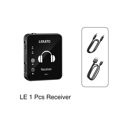 LEKATO WP - 10 2.4G Wireless Earphone Monitor – Rechargeable Transmitter Receiver, Stereo & Mono, For Phone Recording - ZAMAR AUDIO SOLUTIONS