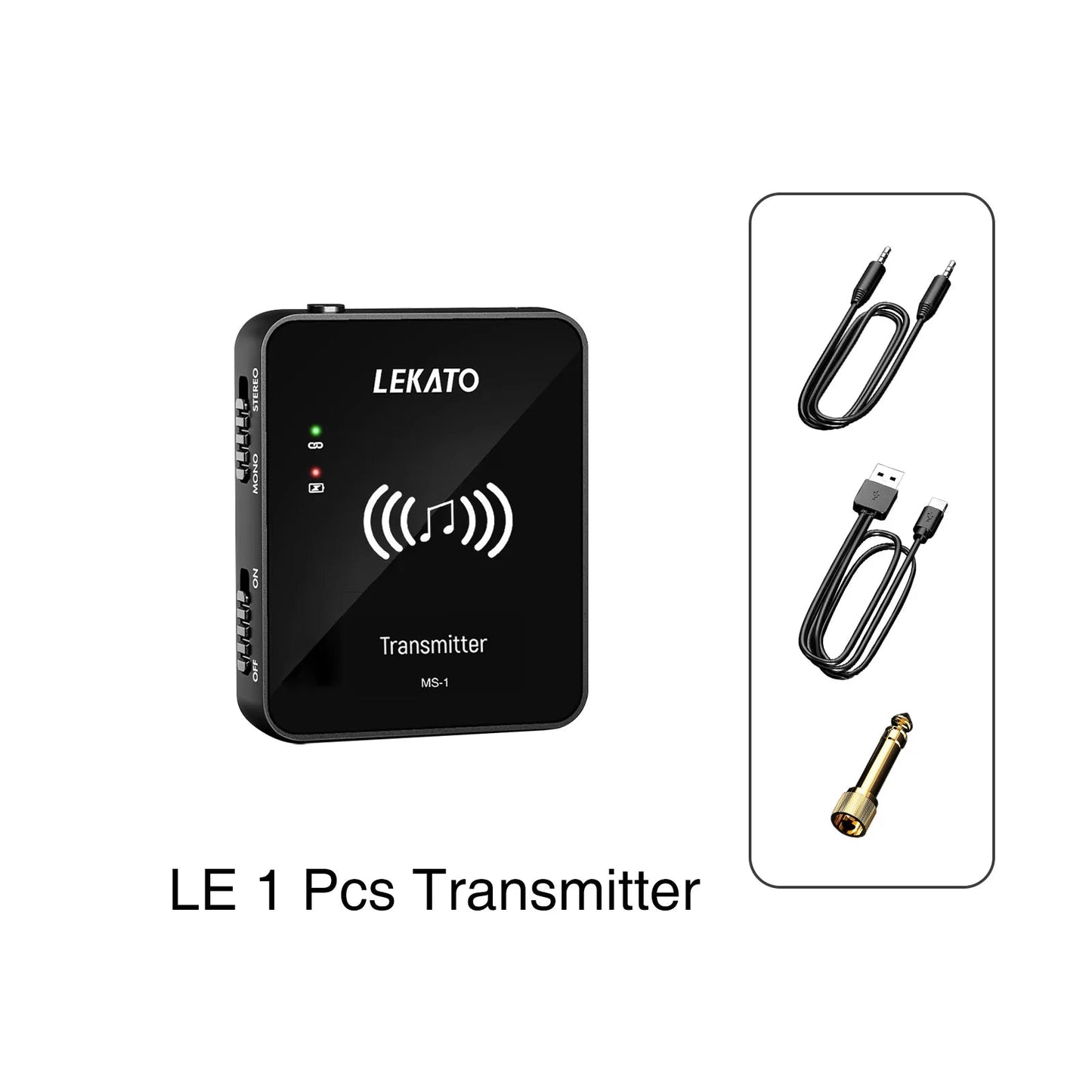 LEKATO WP - 10 2.4G Wireless Earphone Monitor – Rechargeable Transmitter Receiver, Stereo & Mono, For Phone Recording - ZAMAR AUDIO SOLUTIONS