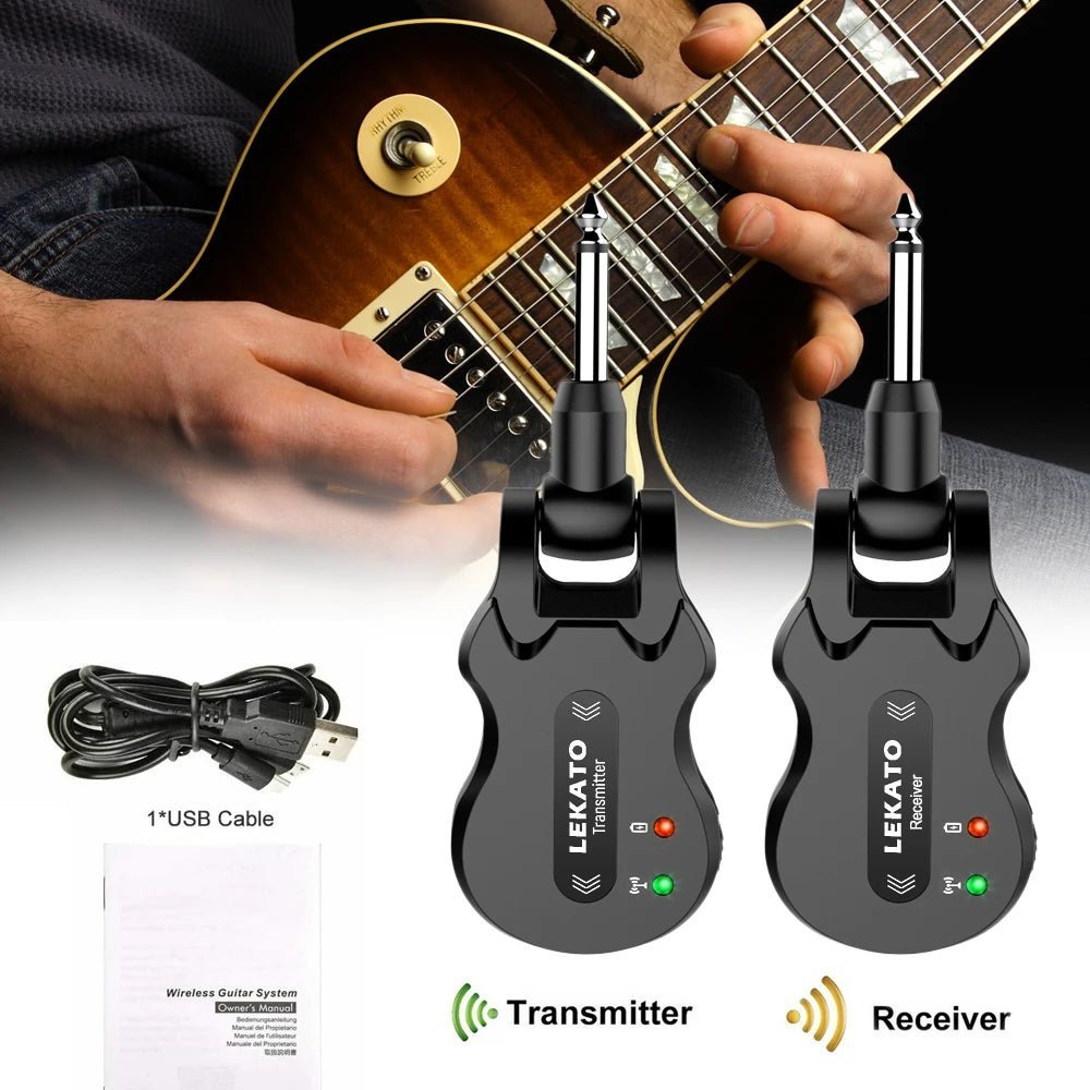 LEKATO WS-50 5.8Ghz Wireless Guitar System – 24-bit High-Quality Audio Transmitter Receiver, 4 Channels, 100-Feet Range - ZAMAR AUDIO SOLUTIONS
