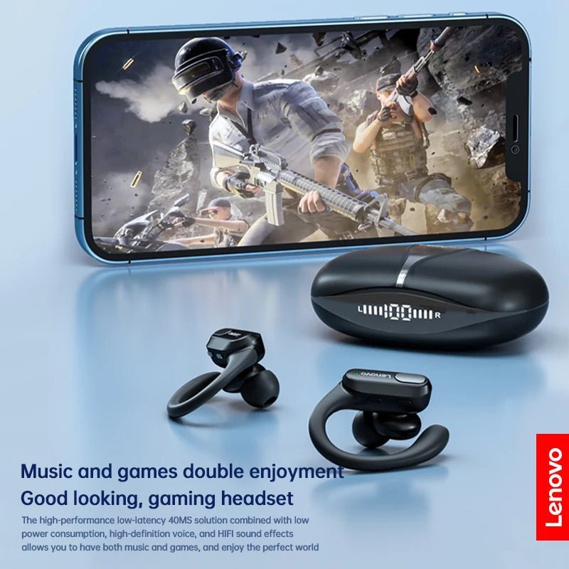 Lenovo Ear Hook True Wireless Earphones – Dynamic Sound, Active Noise-Cancellation, and Bluetooth 5.3 for Sports, Gaming, and Outdoor Use - ZAMAR AUDIO SOLUTIONS