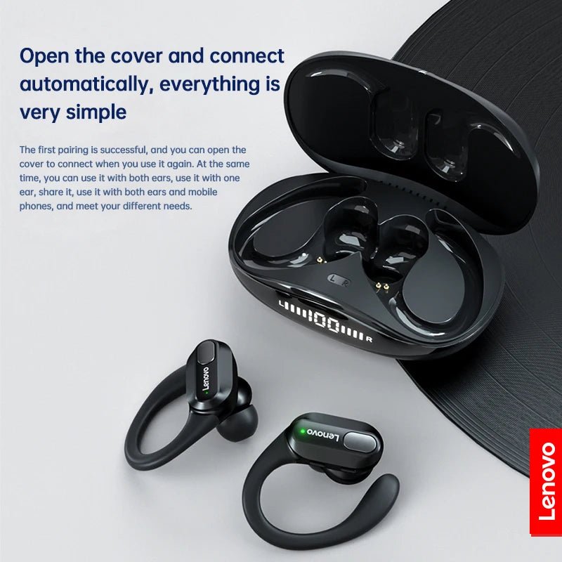 Lenovo Ear Hook True Wireless Earphones – Dynamic Sound, Active Noise - Cancellation, and Bluetooth 5.3 for Sports, Gaming, and Outdoor Use - ZAMAR AUDIO SOLUTIONS
