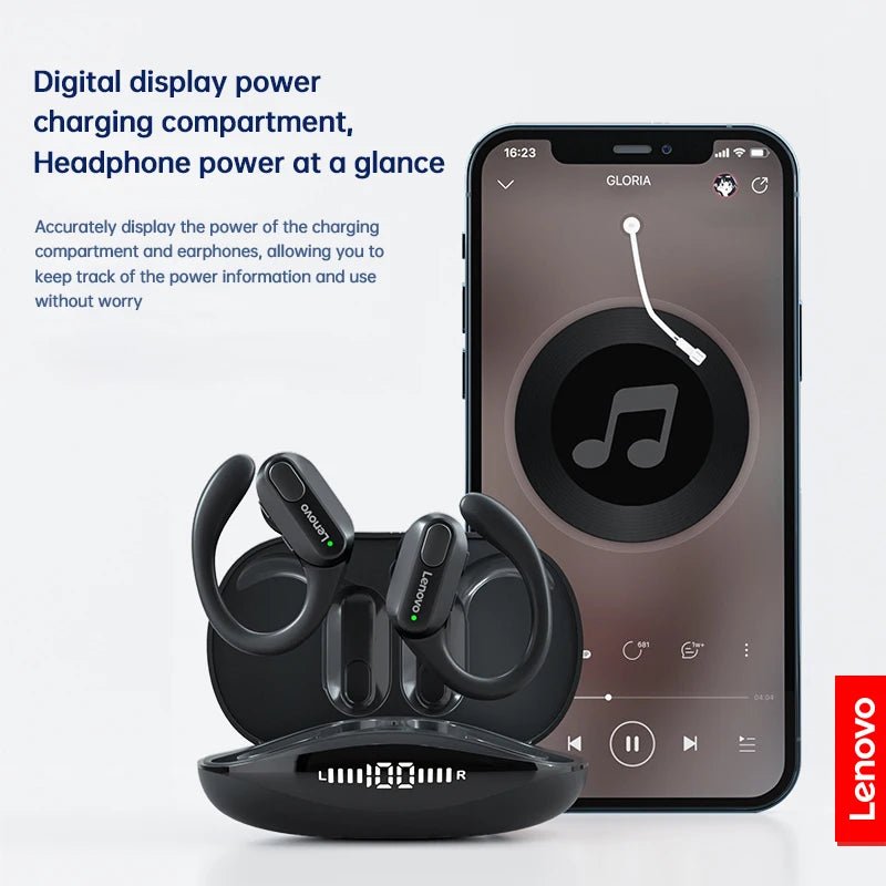 Lenovo Ear Hook True Wireless Earphones – Dynamic Sound, Active Noise - Cancellation, and Bluetooth 5.3 for Sports, Gaming, and Outdoor Use - ZAMAR AUDIO SOLUTIONS