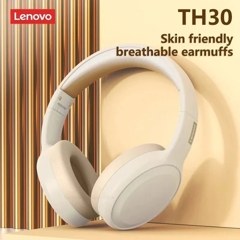 Lenovo TH30 Wireless Bluetooth Headphones – Foldable Gaming Headset with Mic, Bluetooth 5.3, and Waterproof Design for Sports and Music - ZAMAR AUDIO SOLUTIONS