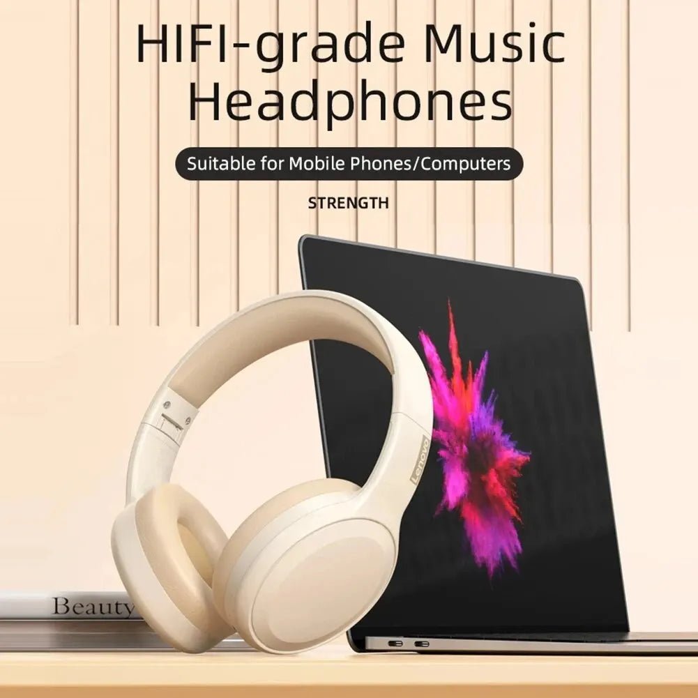 Lenovo TH30 Wireless Bluetooth Headphones – Foldable Gaming Headset with Mic, Bluetooth 5.3, and Waterproof Design for Sports and Music - ZAMAR AUDIO SOLUTIONS