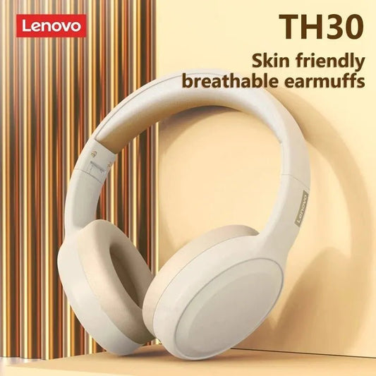 Lenovo TH30 Wireless Bluetooth Headphones – Foldable Gaming Headset with Mic, Bluetooth 5.3, and Waterproof Design for Sports and Music - ZAMAR AUDIO SOLUTIONS
