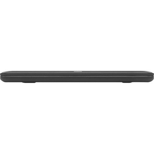 Lenovo ThinkPad 11e Kenya front edge closed view showing slim rugged profile with rubber corner bumpers