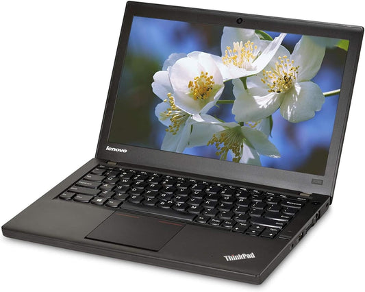 Lenovo ThinkPad X240 Kenya — 3/4 front-left view open, Lenovo logo on lid, full keyboard and trackpad visible