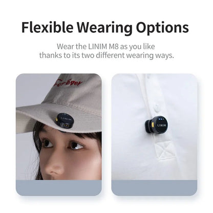 LINIM M8 wireless lavalier mic Kenya – 2.4GHz ENC noise cancellation feature highlight graphic