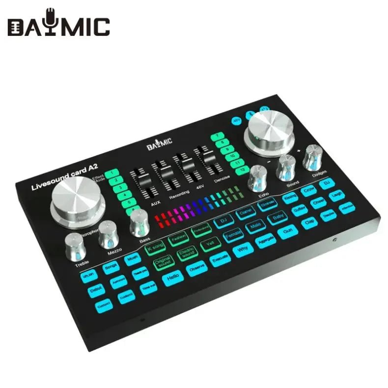 Live Sound Card Professional Mixer – USB Sound Board with 48V Power Supply for Studio Recording, DJ Mixing, and Karaoke - ZAMAR AUDIO SOLUTIONS