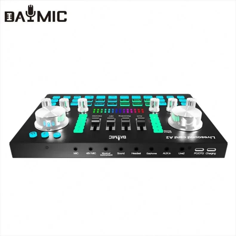 Live Sound Card Professional Mixer – USB Sound Board with 48V Power Supply for Studio Recording, DJ Mixing, and Karaoke - ZAMAR AUDIO SOLUTIONS