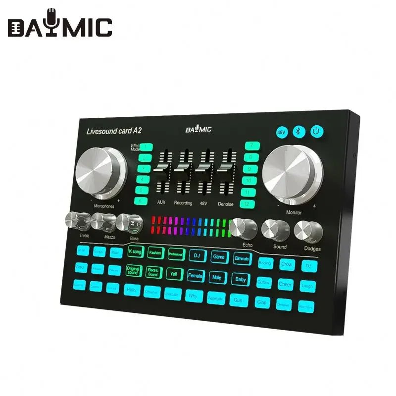 Live Sound Card Professional Mixer – USB Sound Board with 48V Power Supply for Studio Recording, DJ Mixing, and Karaoke - ZAMAR AUDIO SOLUTIONS