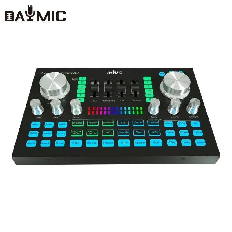 Live Sound Card Professional Mixer – USB Sound Board with 48V Power Supply for Studio Recording, DJ Mixing, and Karaoke - ZAMAR AUDIO SOLUTIONS