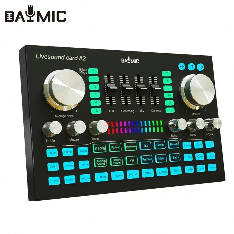 Live Sound Card Professional Mixer – USB Sound Board with 48V Power Supply for Studio Recording, DJ Mixing, and Karaoke - ZAMAR AUDIO SOLUTIONS
