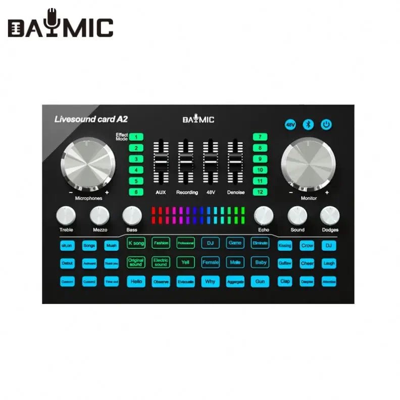 Live Sound Card Professional Mixer – USB Sound Board with 48V Power Supply for Studio Recording, DJ Mixing, and Karaoke - ZAMAR AUDIO SOLUTIONS