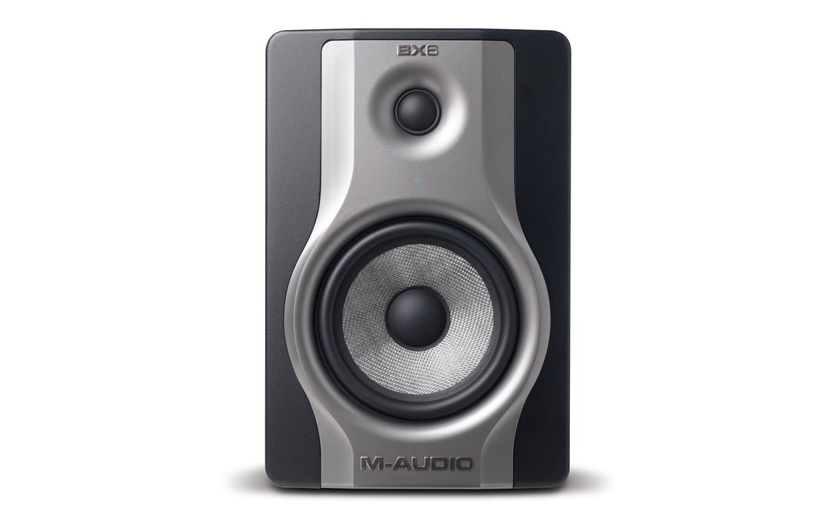 M-Audio BX6 Carbon woven Kevlar woofer close-up — 6-inch driver for studio monitoring
