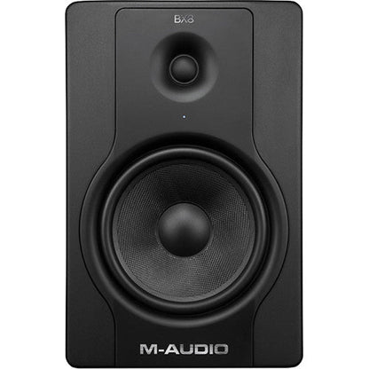M-Audio BX8 D2 studio monitor Kenya — straight-on front view of matte black cabinet and woven cone driver