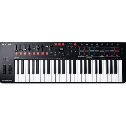 M-Audio Oxygen Pro 49 Kenya top-down view showing full control surface, keys, pads and faders