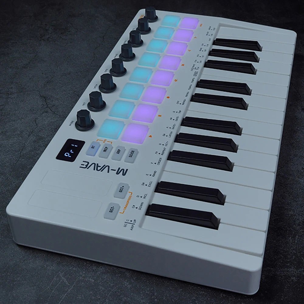 M - VAVE SMK - II 25 Key MIDI Keyboard Controller – 16 RGB Drum Pads, Bluetooth Semi Weighted Dynamic Keybed for Professional Performance - ZAMAR AUDIO SOLUTIONS