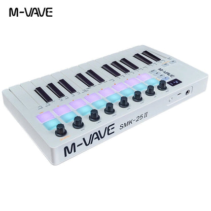 M-VAVE SMK-II 25 Key MIDI Keyboard Controller with Bluetooth & RGB Drum Pads