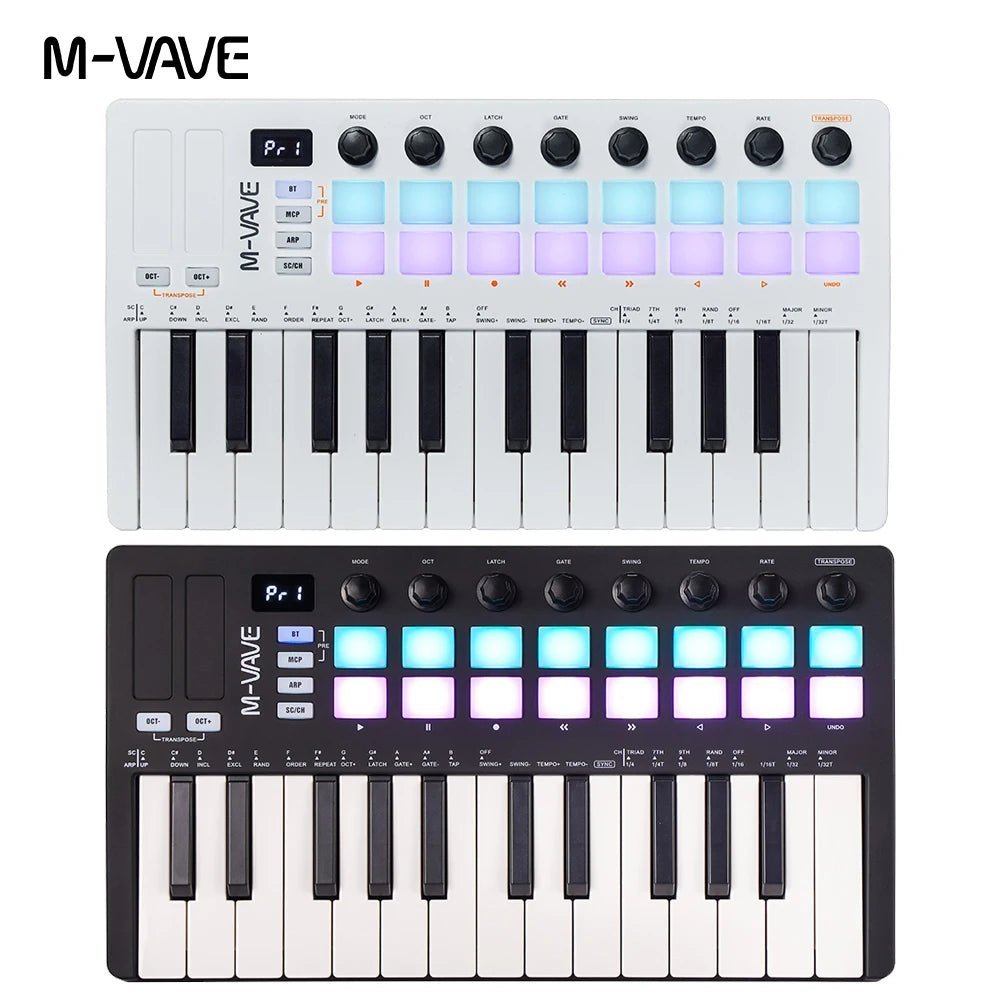 M-VAVE SMK-II 25 Key MIDI Keyboard Controller with Bluetooth & RGB Drum Pads