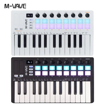 M-VAVE SMK-II 25 Key MIDI Keyboard Controller with Bluetooth & RGB Drum Pads