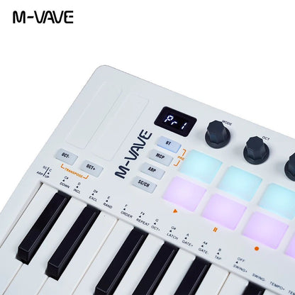 M-VAVE SMK-II 25 Key MIDI Keyboard Controller with Bluetooth & RGB Drum Pads