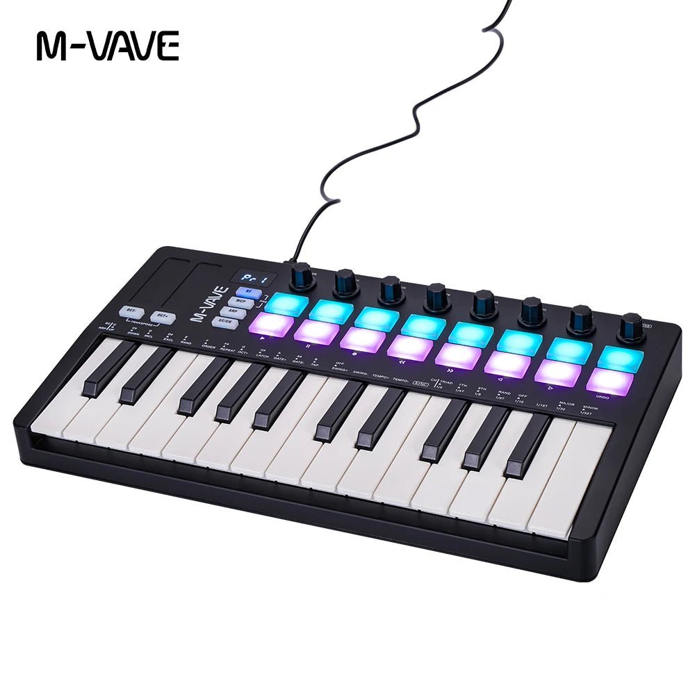 M-VAVE SMK-II 25 Key MIDI Keyboard Controller with Bluetooth & RGB Drum Pads